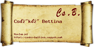 Csákó Bettina névjegykártya